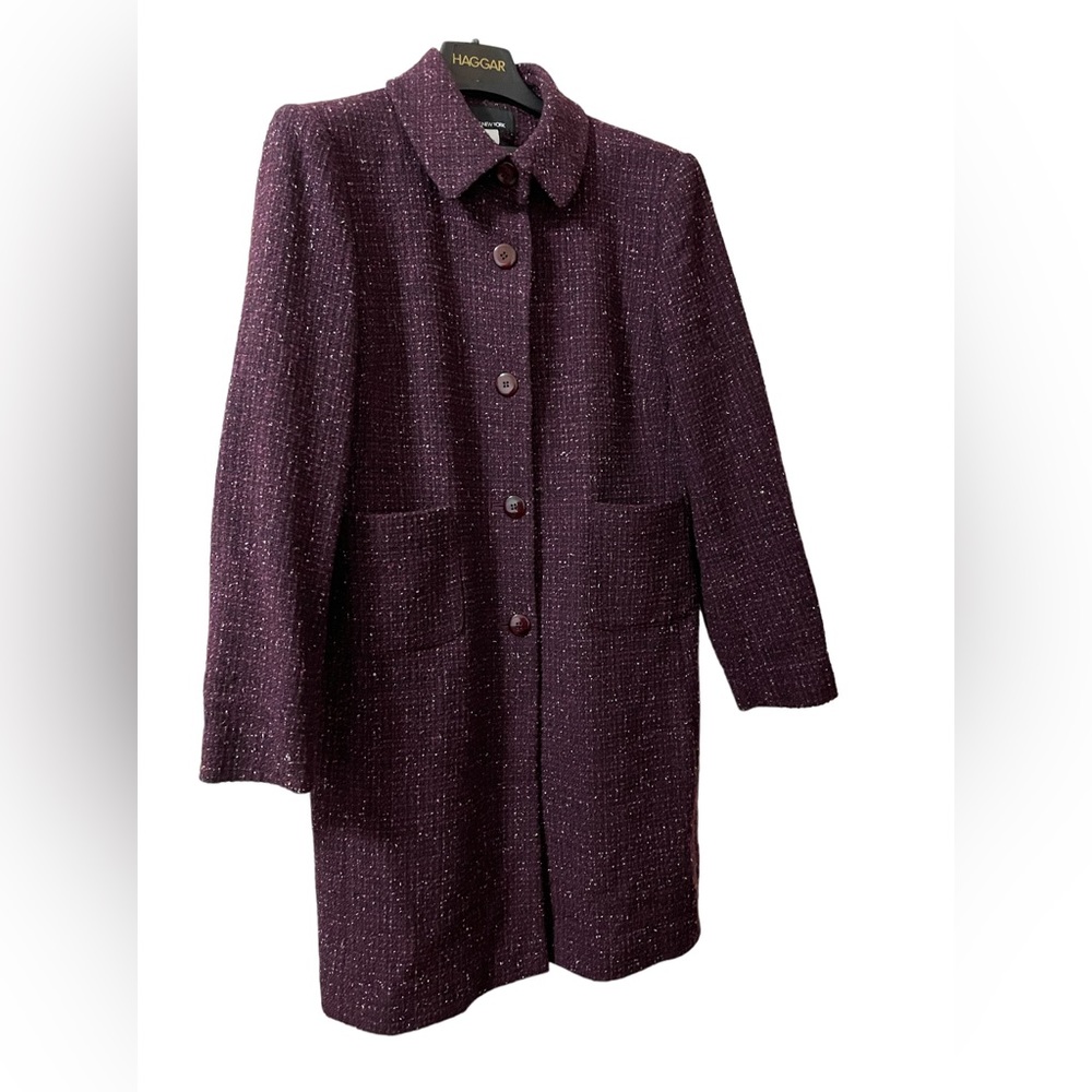 Jones New York Burgundy Trench Coat Size 6